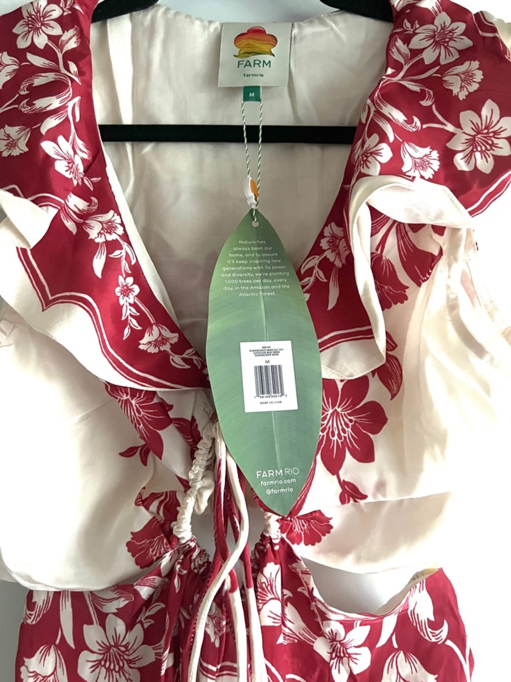 FARM Rio Sand Guanacaste Cut-Out Waist Sleeveless Midi Dress Medium NWT $348 - Picture 5 of 10